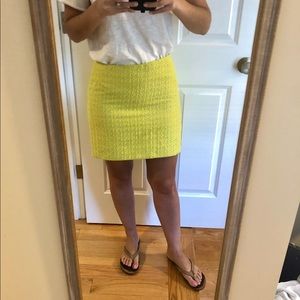 Neon Yellow & Cream Tweed Skirt